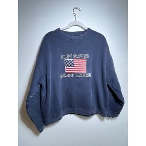 Vintage Chaps Ralph Lauren American Flag Navy Blue Sweatshirt